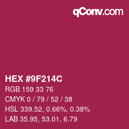 Color code: HEX #9F214C | qconv.com