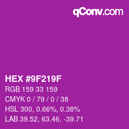 Color code: HEX #9F219F | qconv.com