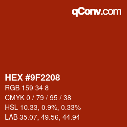 Color code: HEX #9F2208 | qconv.com