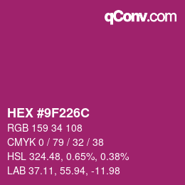 Color code: HEX #9F226C | qconv.com