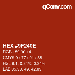 Color code: HEX #9F240E | qconv.com