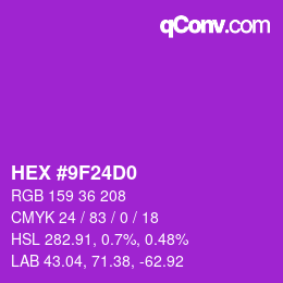 Color code: HEX #9F24D0 | qconv.com