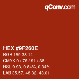 Color code: HEX #9F260E | qconv.com