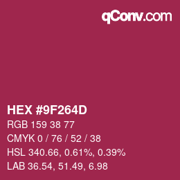 Color code: HEX #9F264D | qconv.com