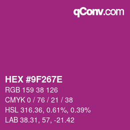 Color code: HEX #9F267E | qconv.com