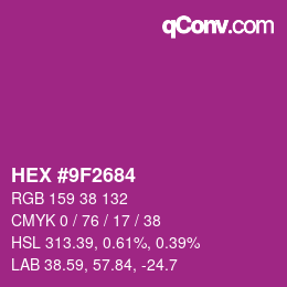 Color code: HEX #9F2684 | qconv.com