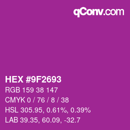 Color code: HEX #9F2693 | qconv.com