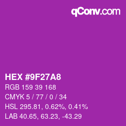 Color code: HEX #9F27A8 | qconv.com
