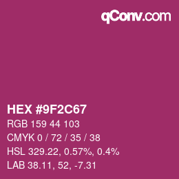 Color code: HEX #9F2C67 | qconv.com