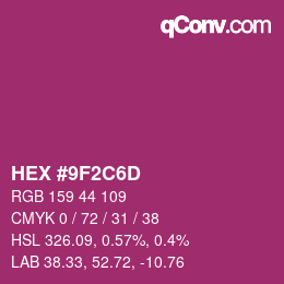 Color code: HEX #9F2C6D | qconv.com