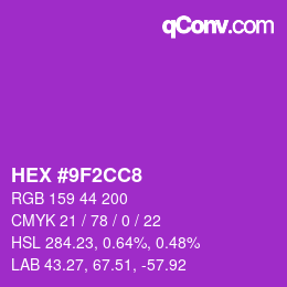 Color code: HEX #9F2CC8 | qconv.com