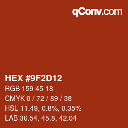 Color code: HEX #9F2D12 | qconv.com