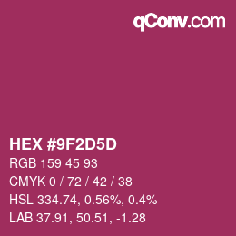 颜色代码: HEX #9F2D5D | qconv.com