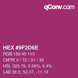 Color code: HEX #9F2D6E | qconv.com