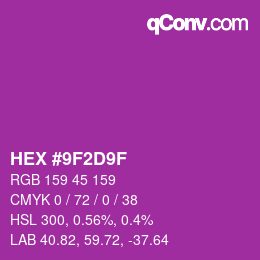 Color code: HEX #9F2D9F | qconv.com