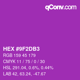 颜色代码: HEX #9F2DB3 | qconv.com