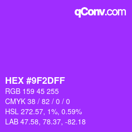 Color code: HEX #9F2DFF | qconv.com