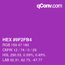 Color code: HEX #9F2FB4 | qconv.com