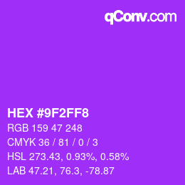Color code: HEX #9F2FF8 | qconv.com