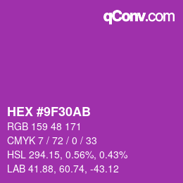Color code: HEX #9F30AB | qconv.com