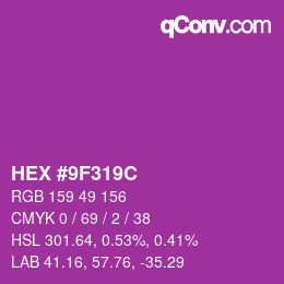 Color code: HEX #9F319C | qconv.com