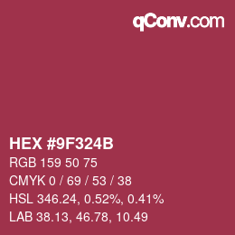 Color code: HEX #9F324B | qconv.com