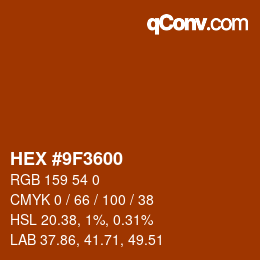 Color code: HEX #9F3600 | qconv.com