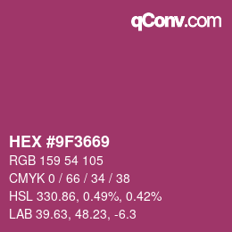 Color code: HEX #9F3669 | qconv.com