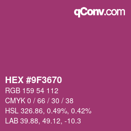 Color code: HEX #9F3670 | qconv.com