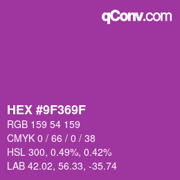 Color code: HEX #9F369F | qconv.com