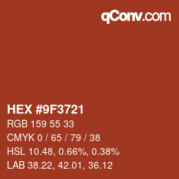 Color code: HEX #9F3721 | qconv.com