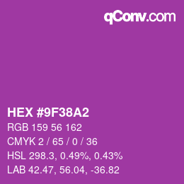 カラーコード: HEX #9F38A2 | qconv.com