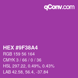 Código de color: HEX #9F38A4 | qconv.com
