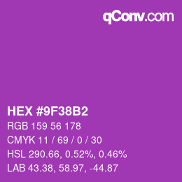 カラーコード: HEX #9F38B2 | qconv.com