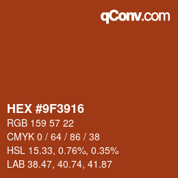 Color code: HEX #9F3916 | qconv.com