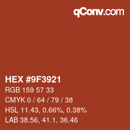 Color code: HEX #9F3921 | qconv.com