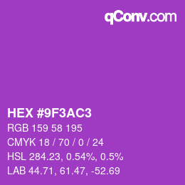 カラーコード: HEX #9F3AC3 | qconv.com