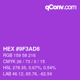 Color code: HEX #9F3AD8 | qconv.com