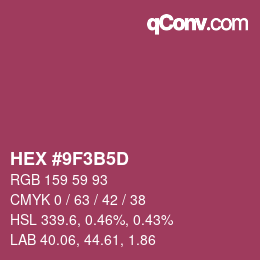 カラーコード: HEX #9F3B5D | qconv.com