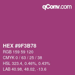 Color code: HEX #9F3B78 | qconv.com