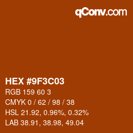 Color code: HEX #9F3C03 | qconv.com