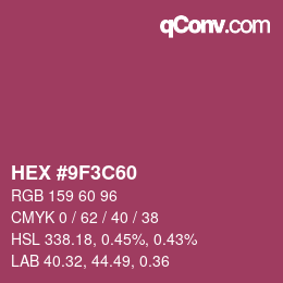 Código de color: HEX #9F3C60 | qconv.com