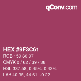 Color code: HEX #9F3C61 | qconv.com