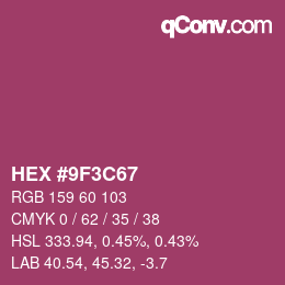 Código de color: HEX #9F3C67 | qconv.com