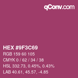 Farbcode: HEX #9F3C69 | qconv.com