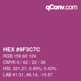 Farbcode: HEX #9F3C7C | qconv.com