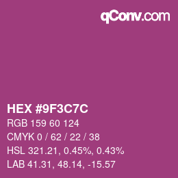 Color code: HEX #9F3C7C | qconv.com