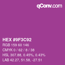 Código de color: HEX #9F3C92 | qconv.com