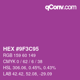 Código de color: HEX #9F3C95 | qconv.com