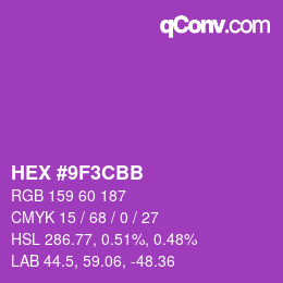 Color code: HEX #9F3CBB | qconv.com